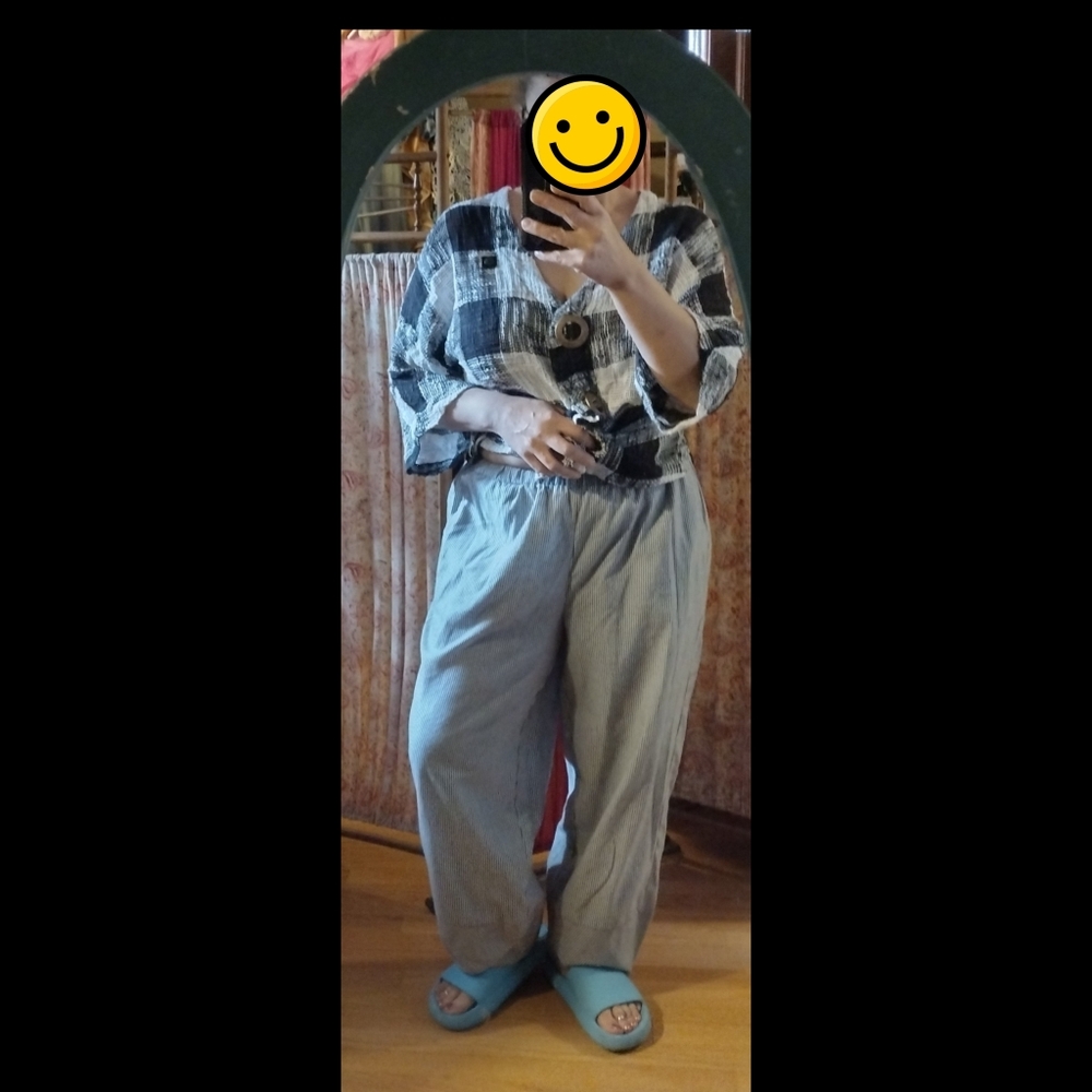 Lagenlook pinstriped pants (2XL) - Picture 2 of 8
